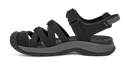 Black sandal with gray sole on a white background