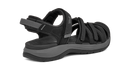 Black sandal with gray sole on a white background