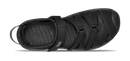 Black sandal with multiple straps on a white background
