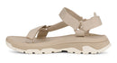 Beige sandal with multiple straps on a white background