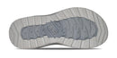 Close-up of a shoe sole with a brand logo on a white background