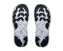 Pair of shoe insoles with a white and black design on a white background