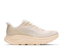 Beige running shoe with 'Hoka' branding on a white background