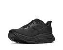 Black running shoe on a white background