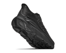 Black athletic shoe on a white background