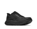 Black Hoka running shoe on a white background