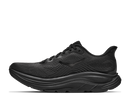 Black running shoe on a white background