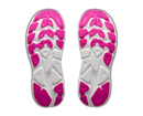 White and pink sole of a shoe on a white background
