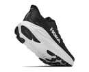 Black Hoka running shoe on a white background