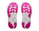 White and pink sole of a shoe on a white background