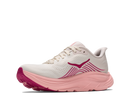 White and pink running shoe on a white background