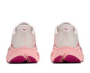 Pink and gray running shoes with visible brand logo on a white background