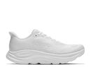 White running shoe with 'HOKA' branding on a white background