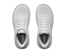 White running shoes with 'Hoka' branding on a white background