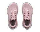 Pair of pink running shoes on a white background