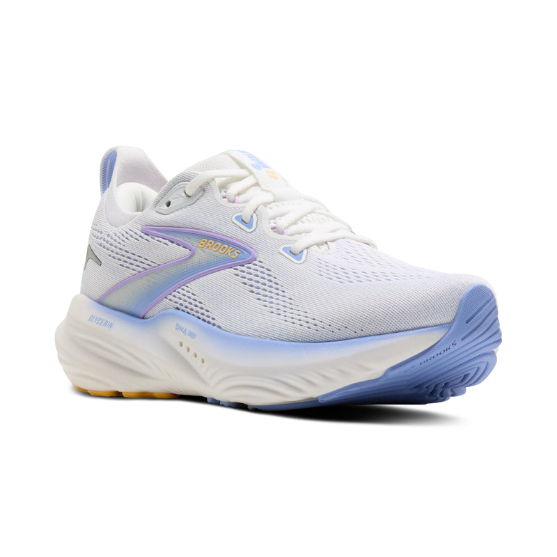 Brooks Glycerin 22 White Blue Heron Apricot Women's 6