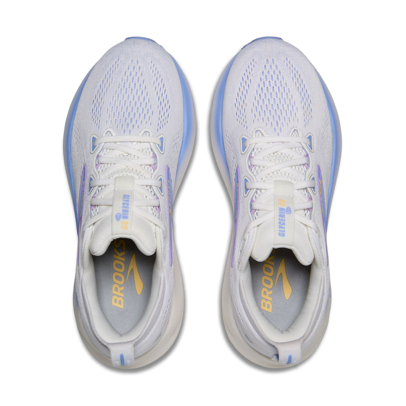 Brooks Glycerin 22 White Blue Heron Apricot Women's 3