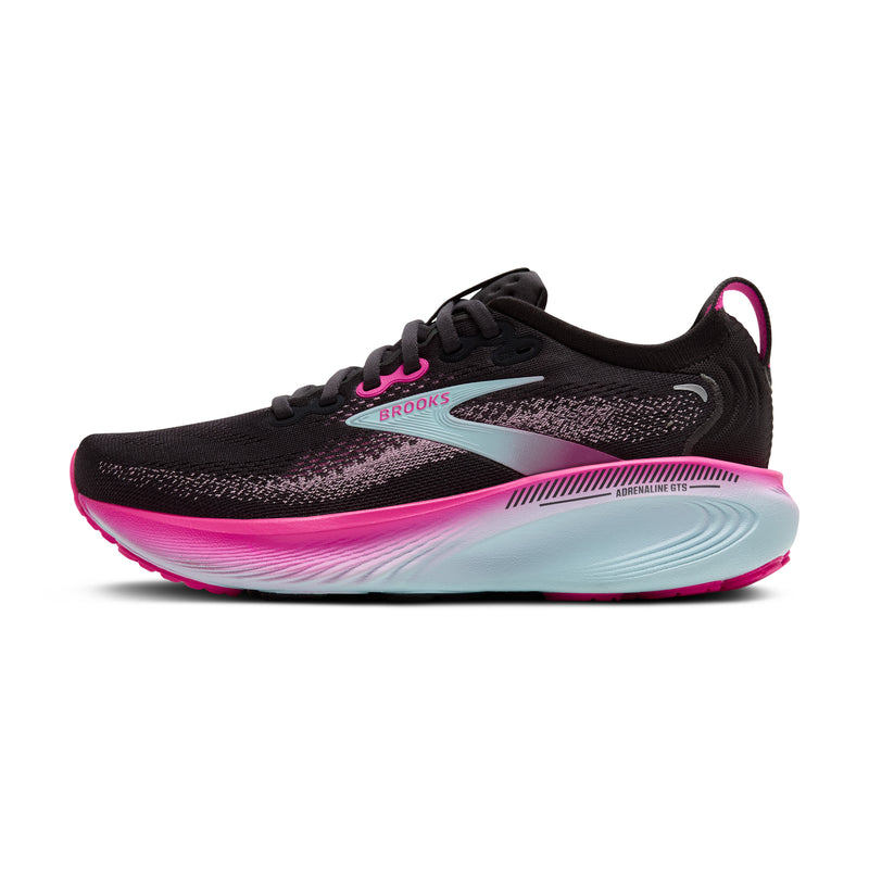 Brooks Adrenaline GTS 25 Black Cyber Pink Iced Aqua Women's 4