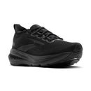 Black running shoe on a white background