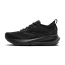 Black running shoe on a white background