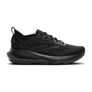 Black running shoe on a white background