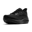 Black running shoe on a white background