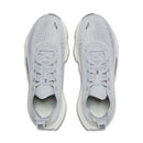 Pair of light gray athletic shoes on a white background