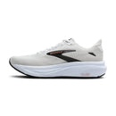 White running shoe with black accents on a white background