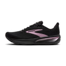 Black running shoe on a white background