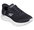 Black sneaker with white sole on a white background