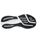 Black and white sole of a running shoe on a white background