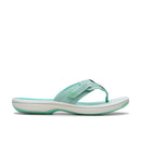 Mint green sandal with white sole on a white background