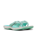 Mint green sandal with white sole on a white background