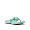 Mint green sandal with white sole on a white background