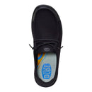 Black shoe with 'The Dude' branding on a white background