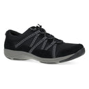 Black sneaker with gray accents on a white background