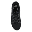 Black sneaker with gray accents on a white background