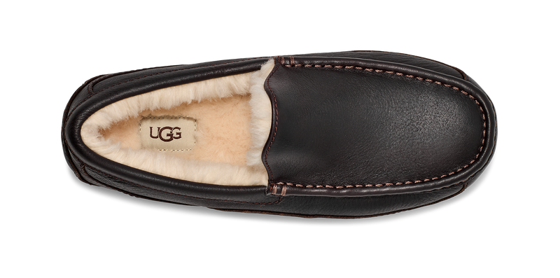 UGG Ascot Dark Spice Leather Slipper Men's 3