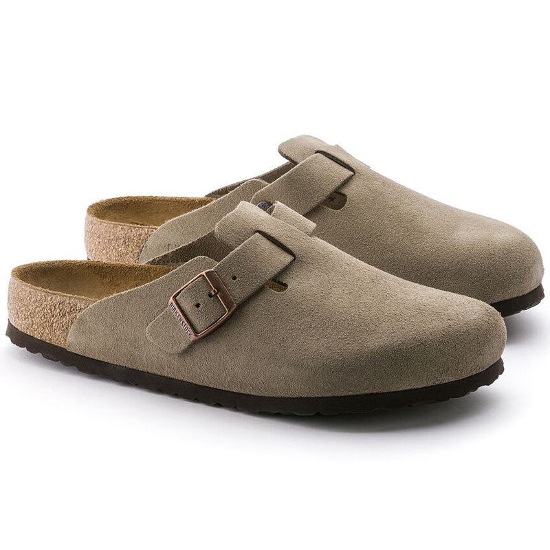 Birkenstock Boston Soft Footbed Taupe Suede