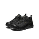 Black hiking shoes with KEEN logo on a white background