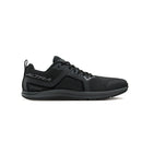 Black running shoe with 'Altra' branding on a white background