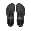 Black running shoes with 'Altra' branding on a white background