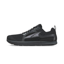 Black running shoe with visible brand logo on a white background
