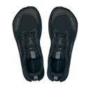 Pair of black athletic shoes on a white background