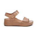 Aetrex Ariel Adjustable Quarter Strap Wedge Sandal Sand Women's 2