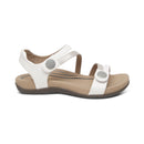 Aetrex Jess Adjustable Quarter Strap White Women's Sandal 3