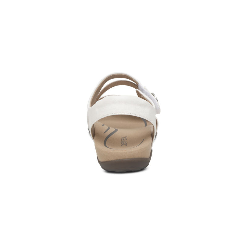 Aetrex Jess Adjustable Quarter Strap White Women's Sandal 4