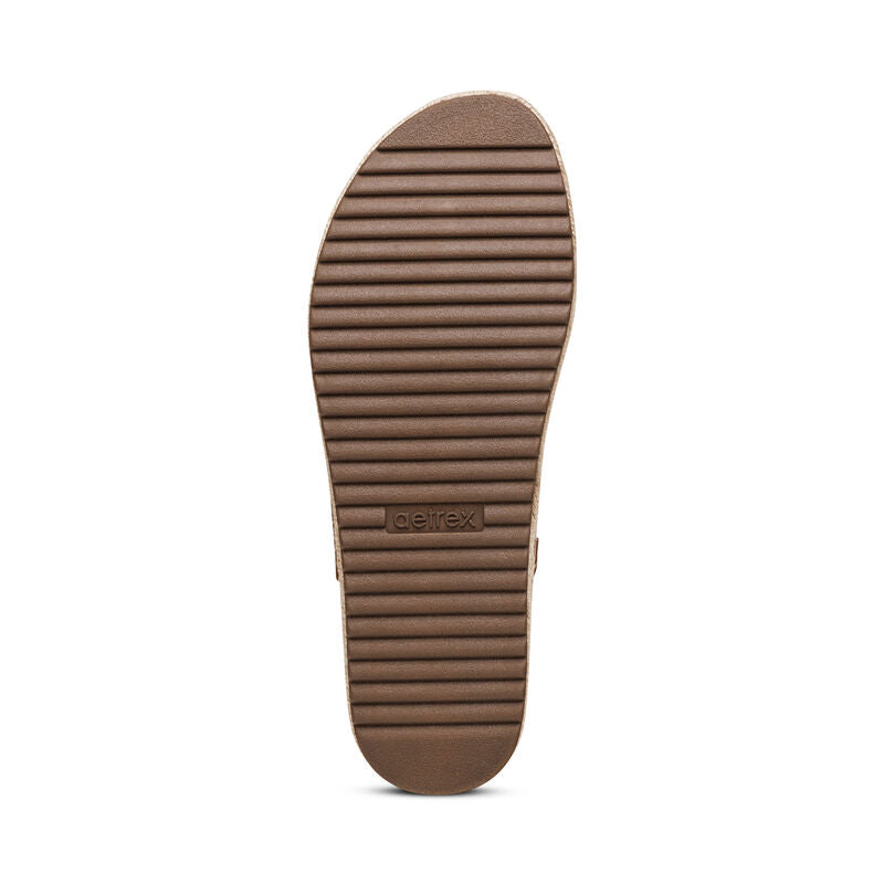 Aetrex Vania Platform Cognac Women's Sandal 6