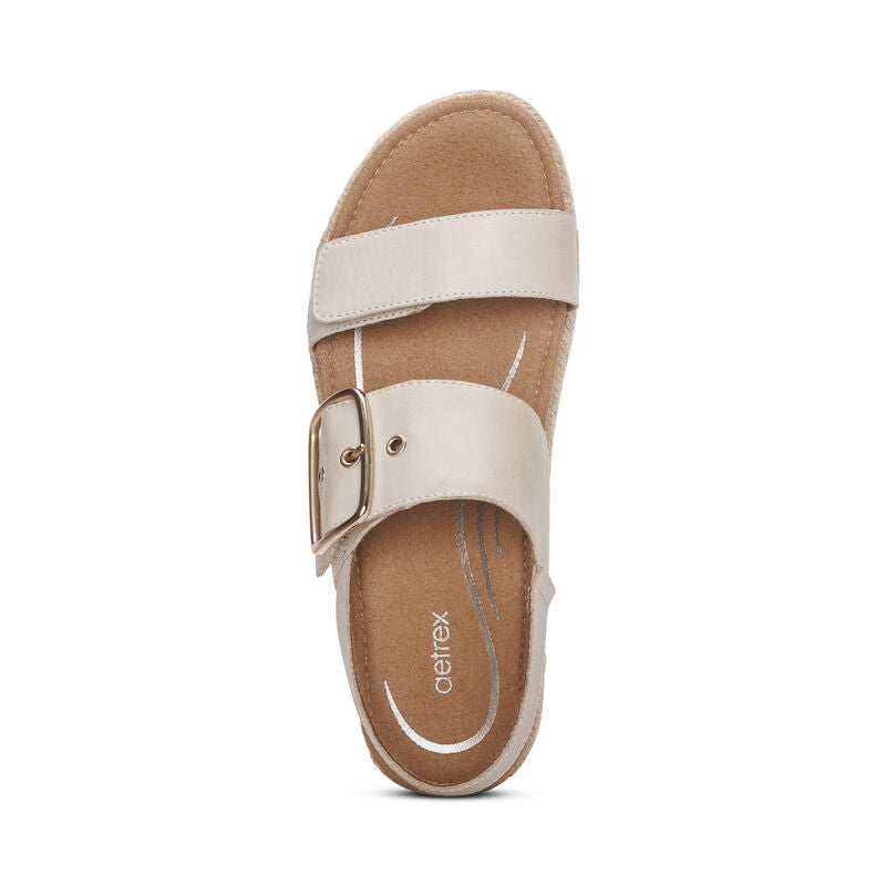Aetrex Vania Platform Cream Women's Sandal 5