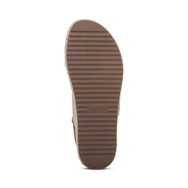 Aetrex Vania Platform Cream Women's Sandal 6